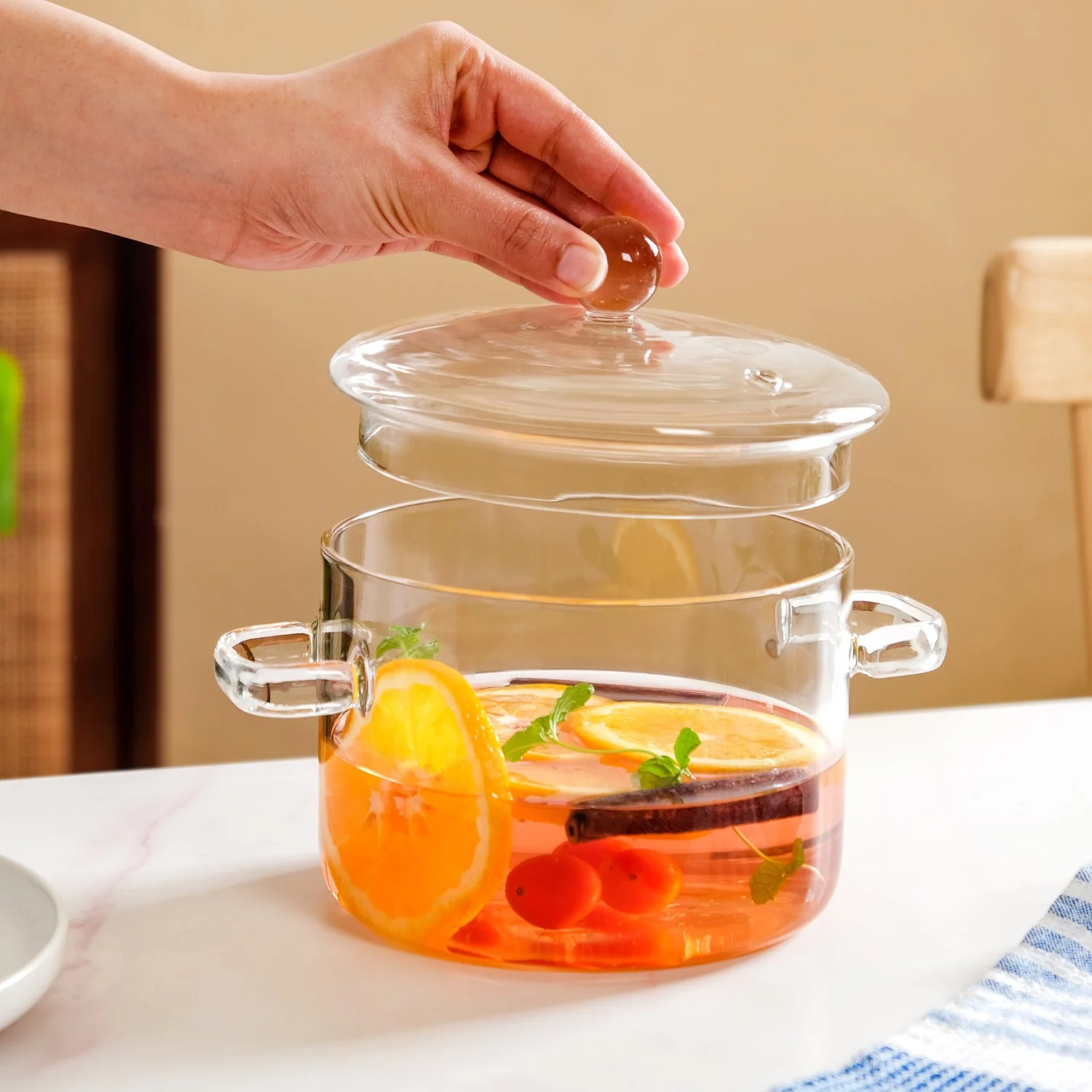 Borosilicate Glass Stovetop Cooking Pot 1650ml - Image 2