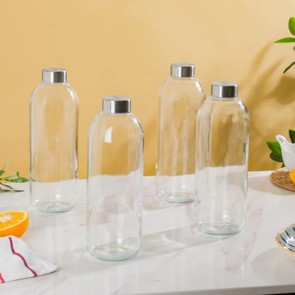 Borosilicate Glass Water Bottle Set Of 4 1 L - Image 8