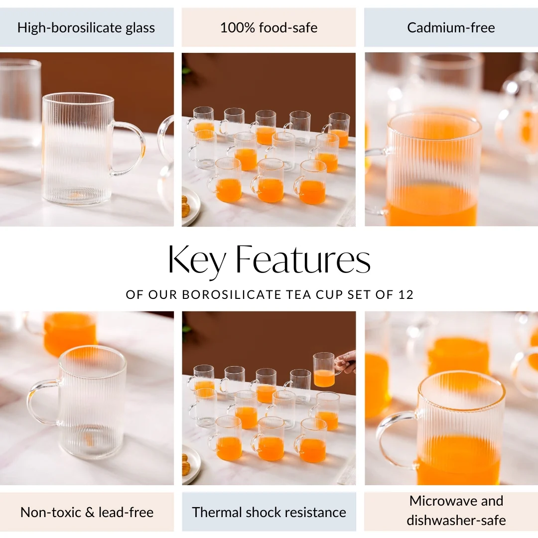 Borosilicate Tea Cup Set of 12 - Image 5