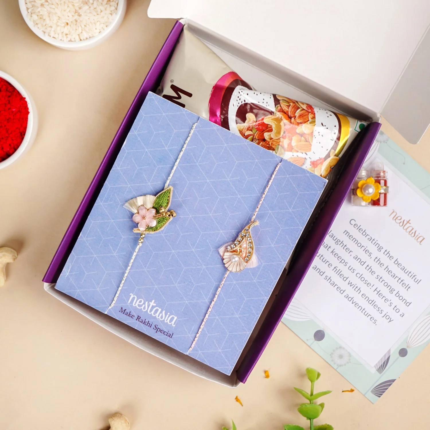 Garden of Love Rakhi Set Of 2 - Image 4