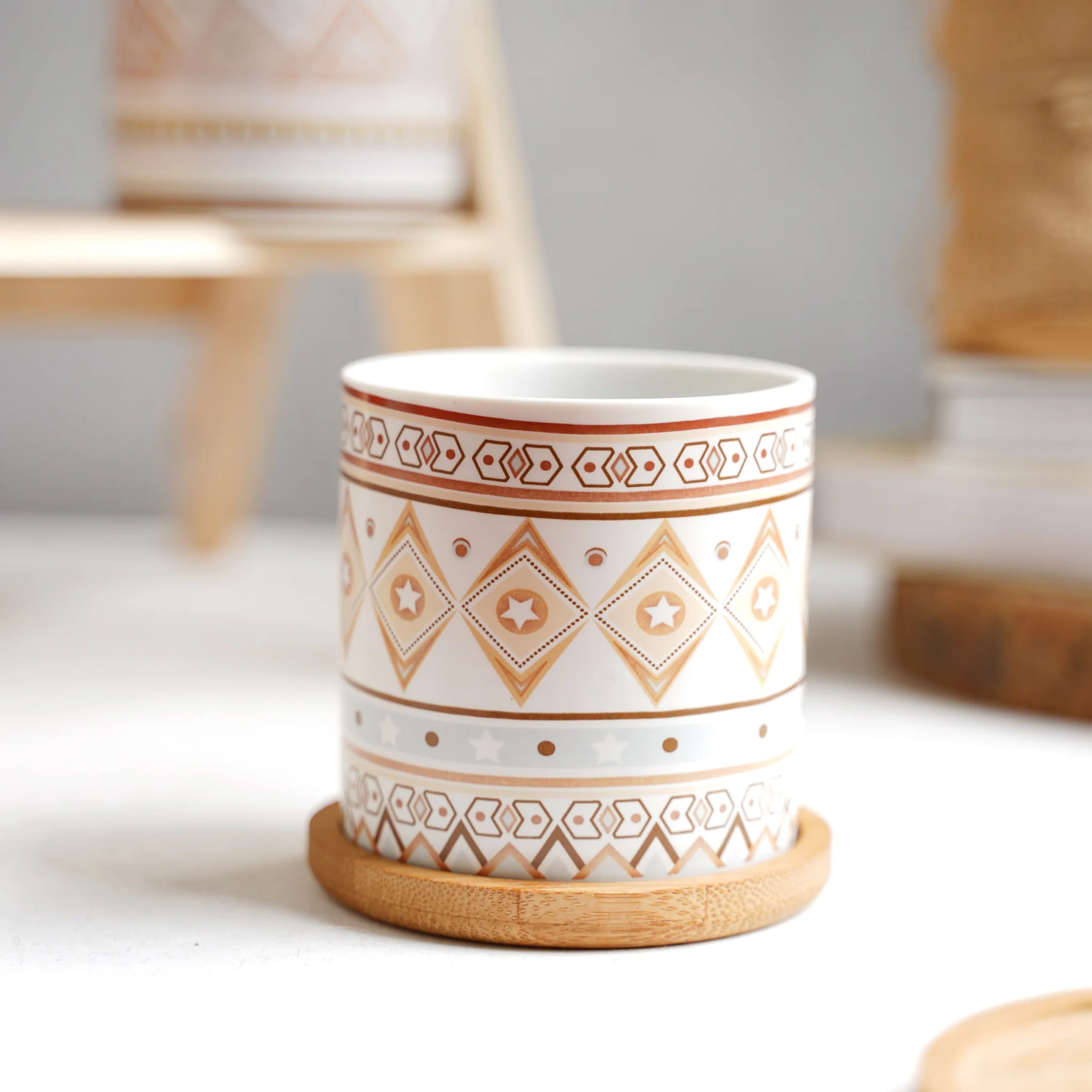 Botanic Expressions Ceramic Planter With Coaster Set Of 2 - Image 4