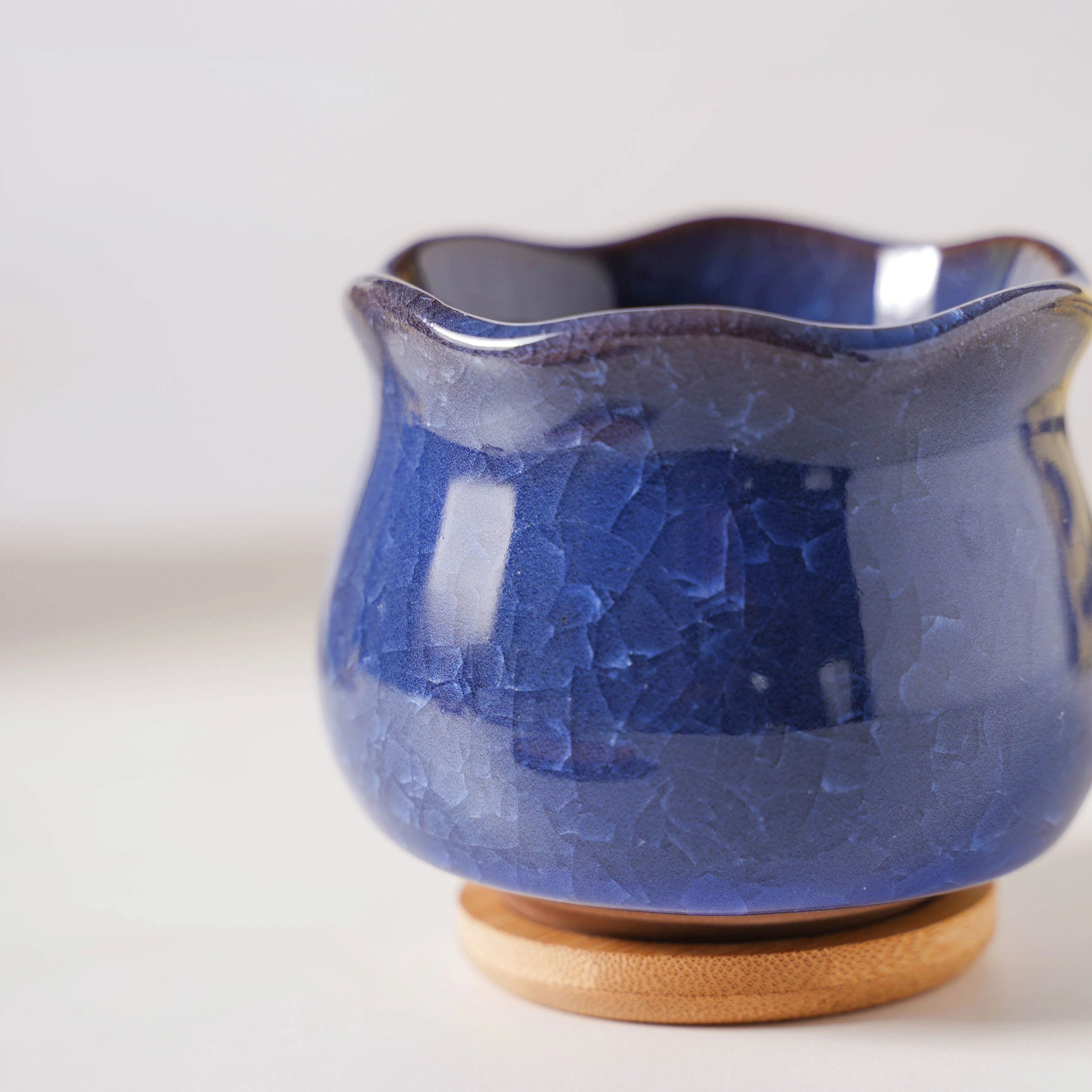 Botanica Azure Ceramic Planter With Coaster - Image 7