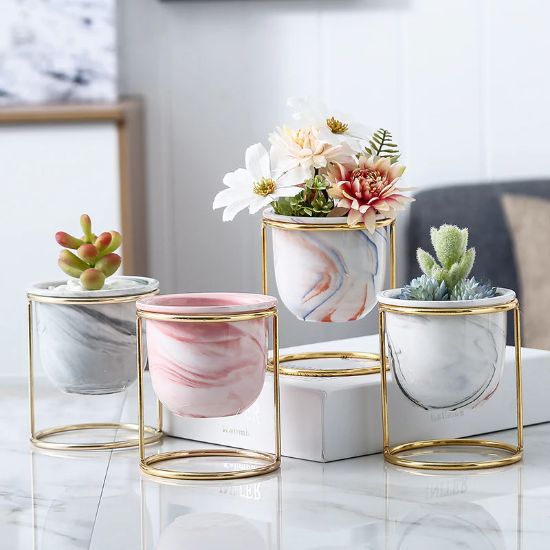 Botanica Marble Grey Planter with Stand - Image 11