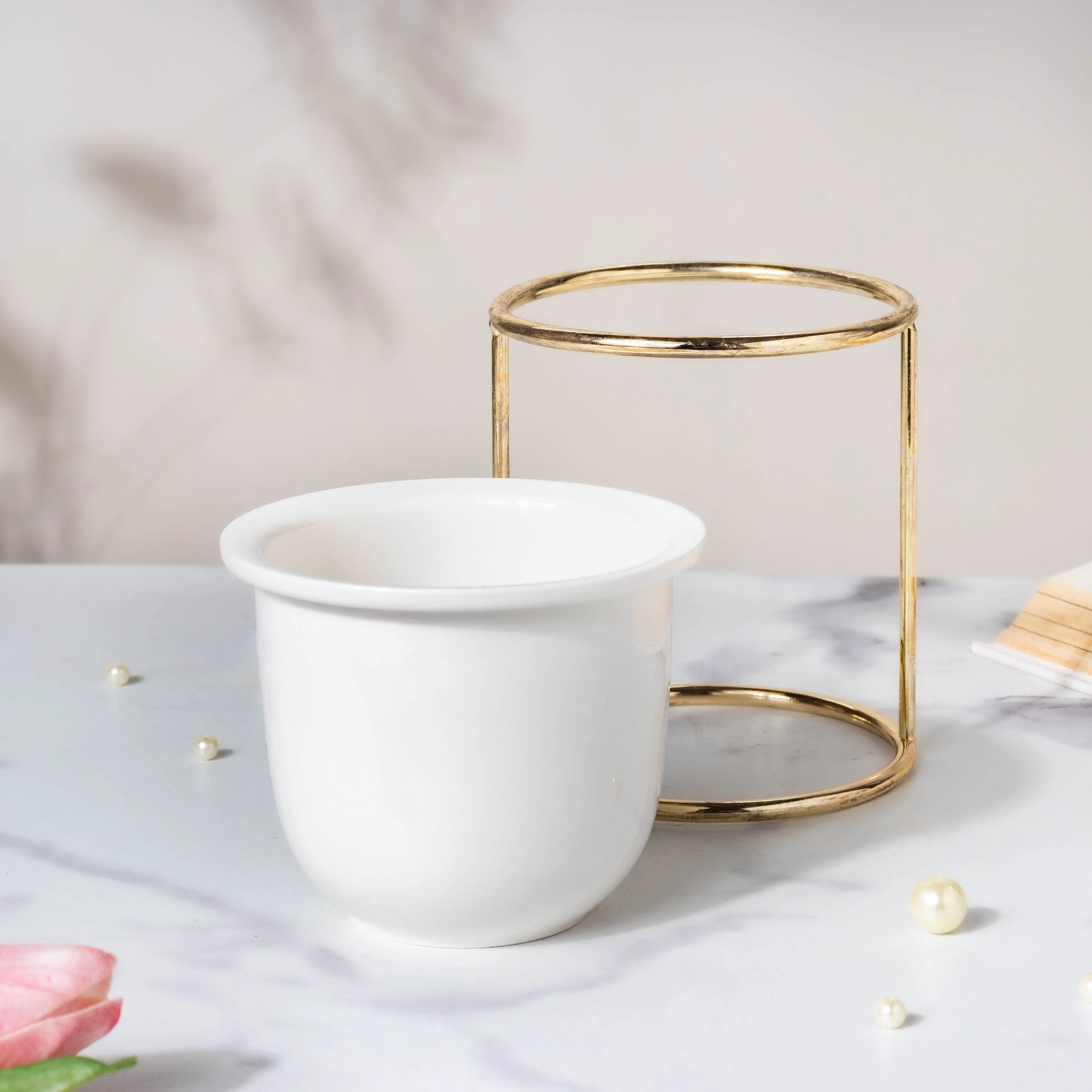 Botanica White Planter with Stand - Image 6