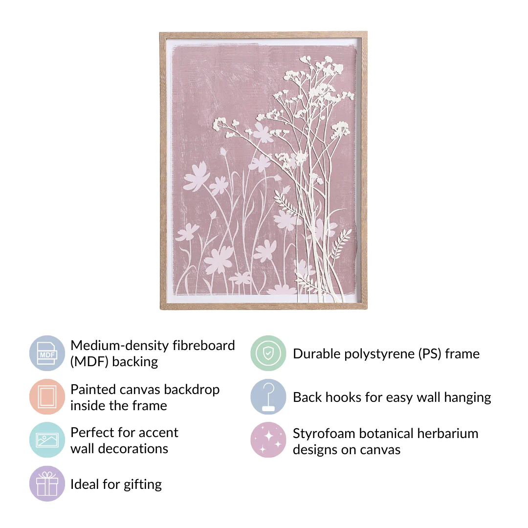 Botanical Embossed And Print Wall Art 23x17 Inch - Image 4