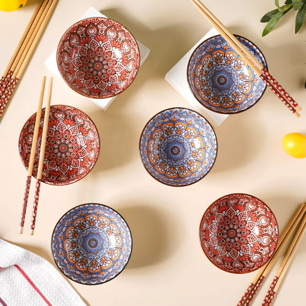 Bowls with Chopsticks Set of 6 - Image 2