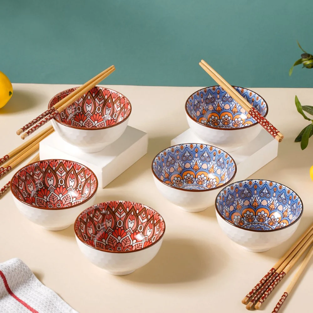 Bowls with Chopsticks Set of 6 - Image 8