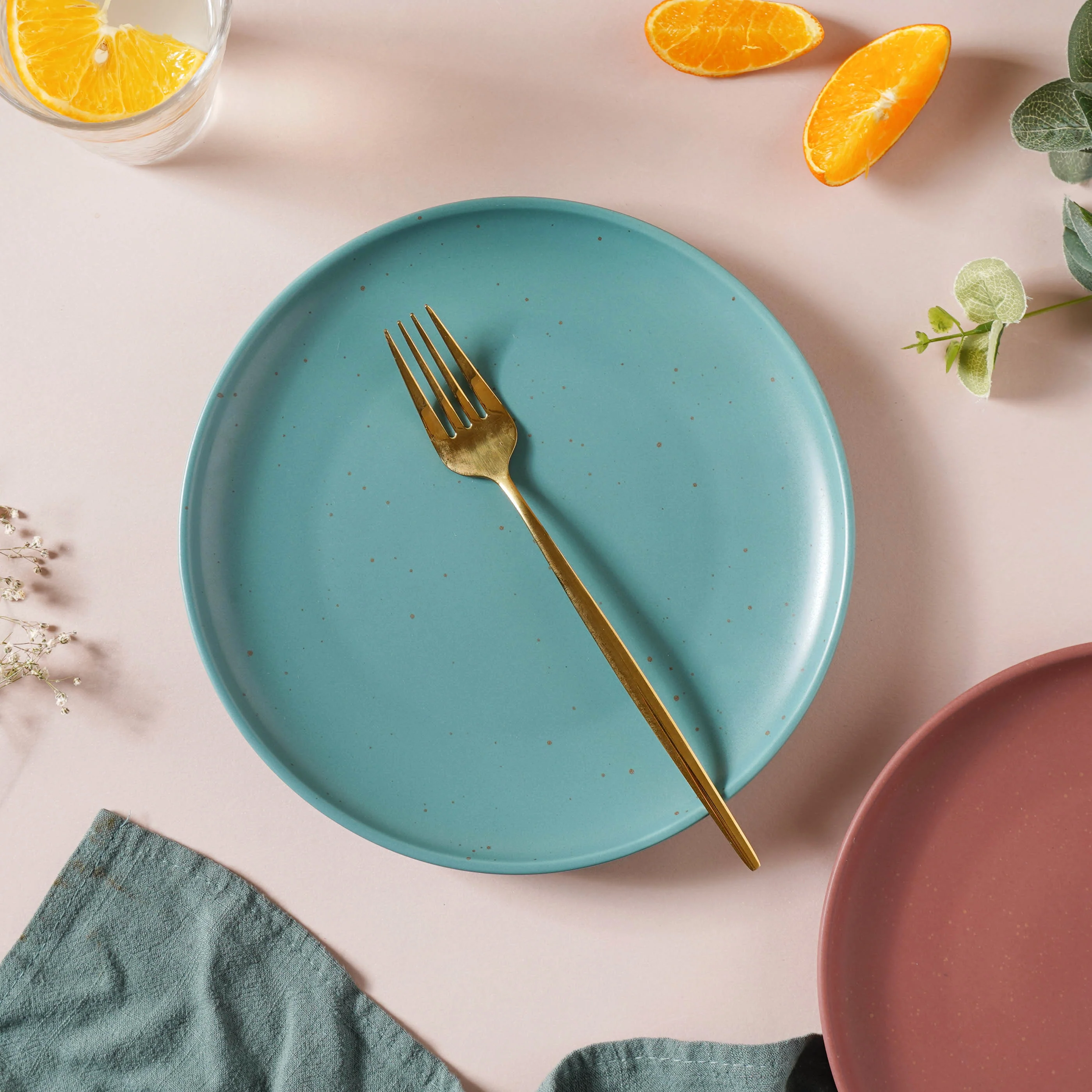 Breathtaking Turquoise Snack Plate 8 Inch - Image 2