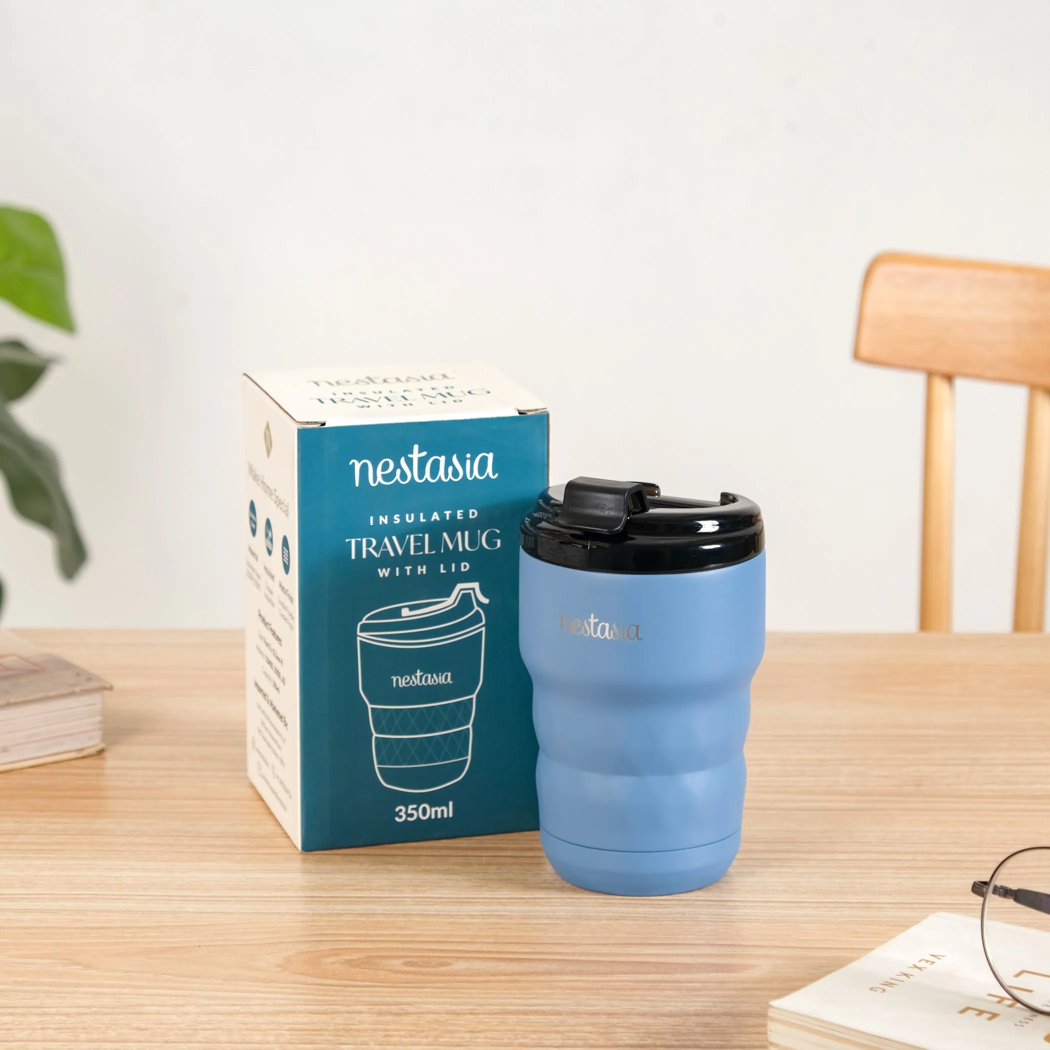 Brewster Easy Sip Copper Insulated Travel Mug Azure Blue 350ml - Image 4