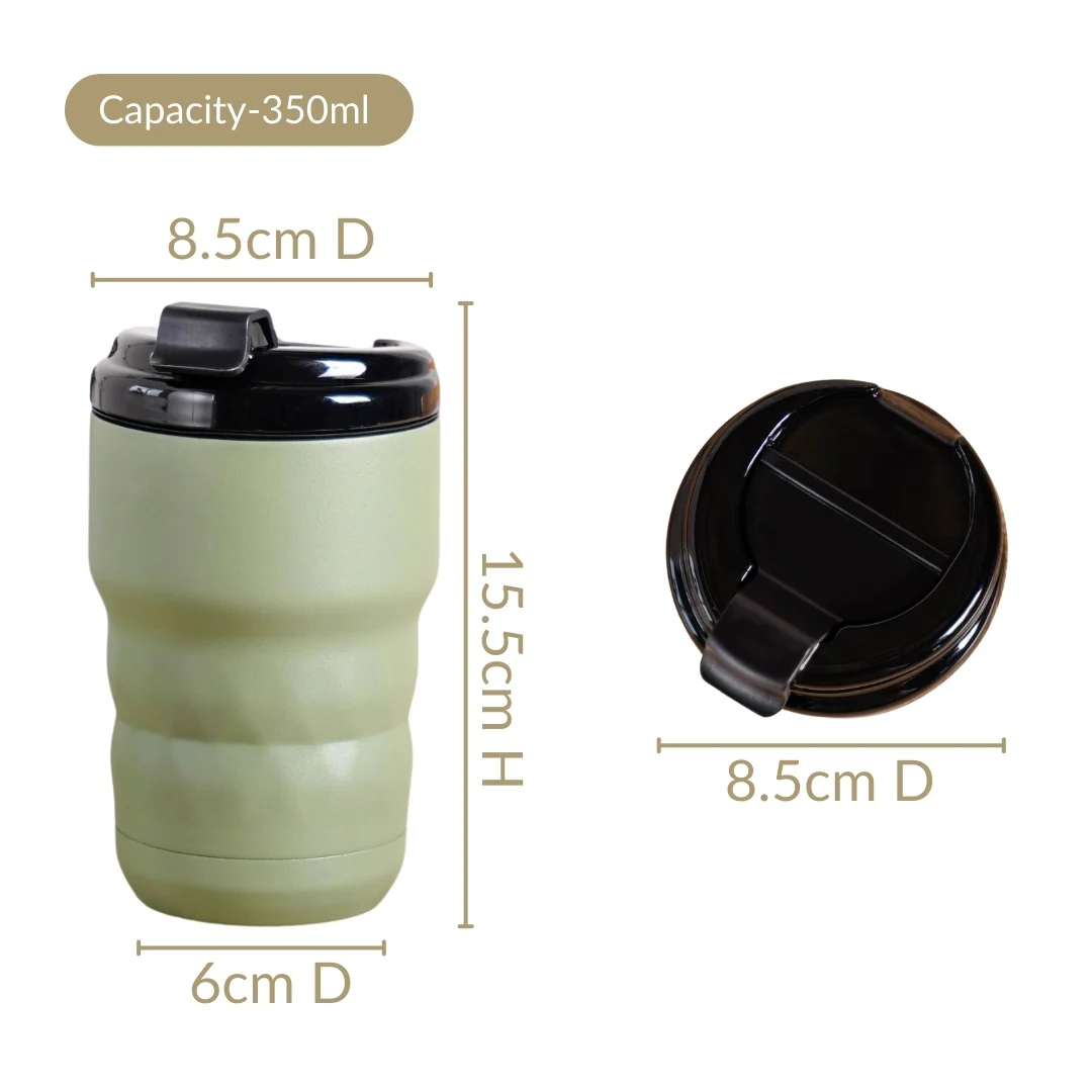 Brewster Insulated Travel Coffee Tumbler Seaweed Green 350ml - Image 5