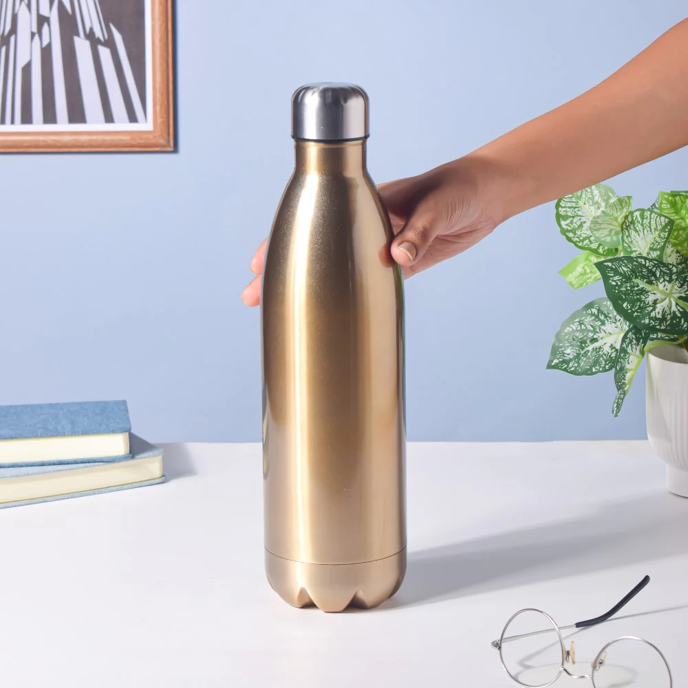 Stainless Steel Water Bottle Gold 1000ml - Image 2
