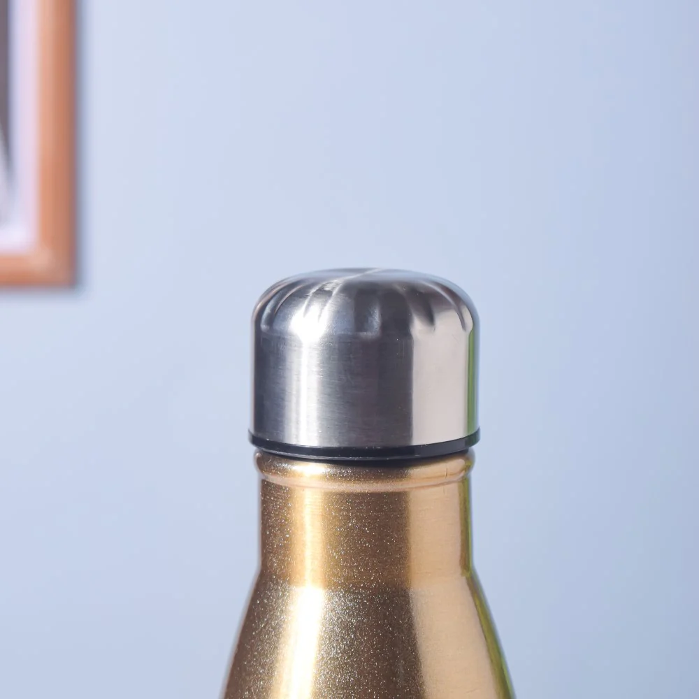 Stainless Steel Water Bottle Gold 500ml - Image 3
