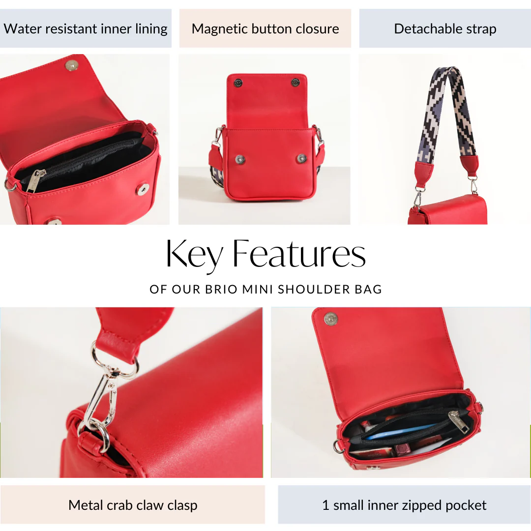 Brio Saucy Sport Shoulder Bag Red - Image 5