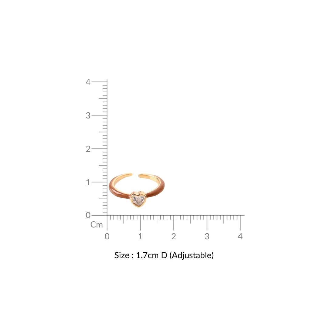 Brown And Gold Heart Ring - Image 3