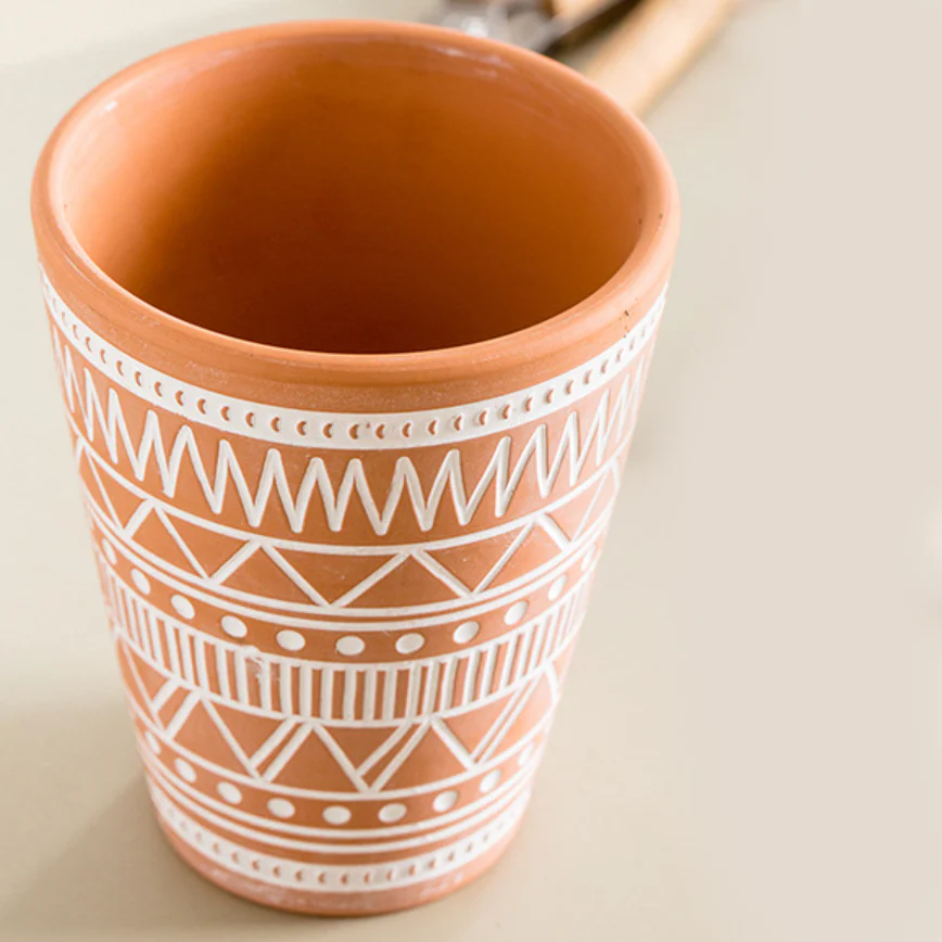 Brown And White Textured Plant Pot - Image 3