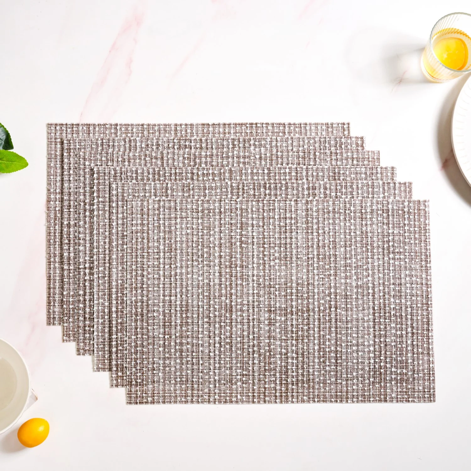 Brown Sheen Mat Set Of 6 - Image 2