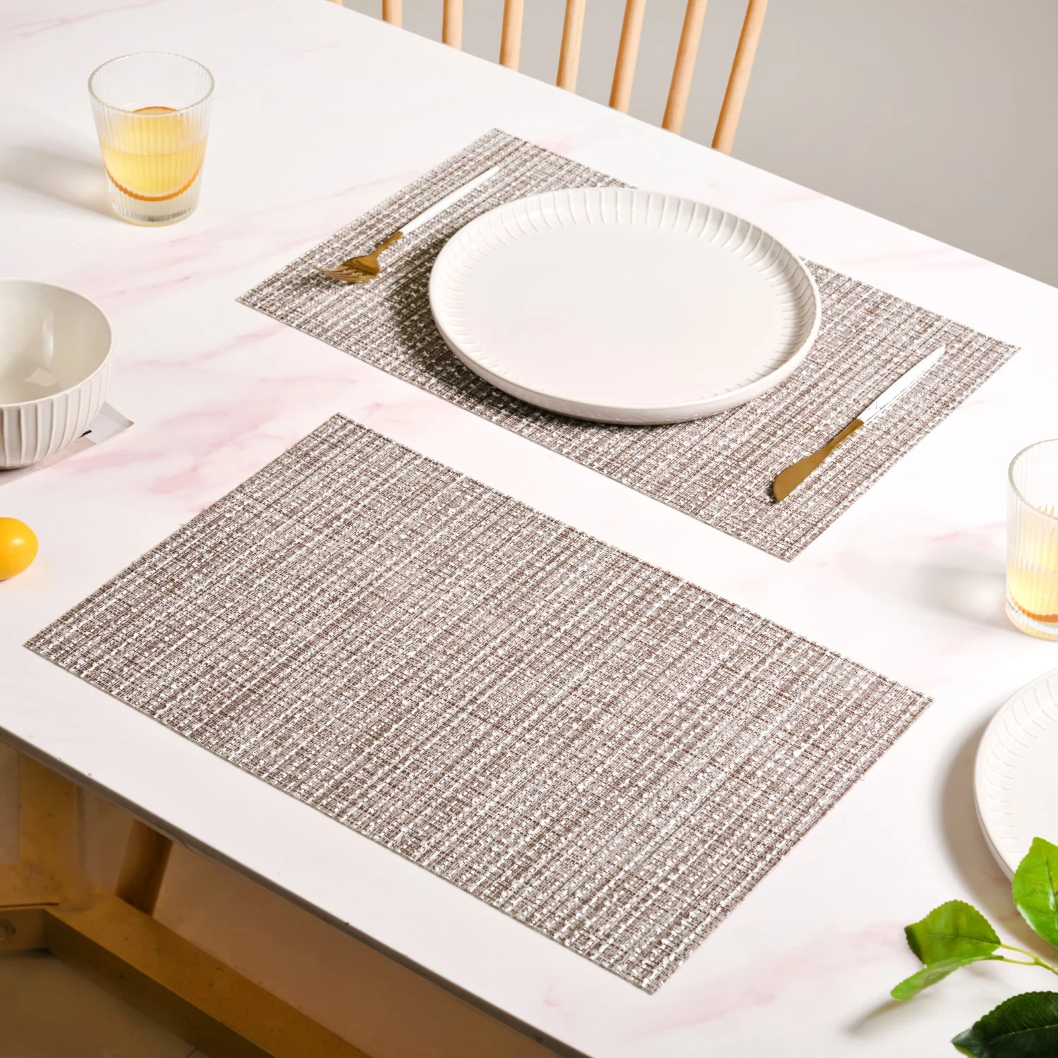 Brown Sheen Mat Set Of 6 - Image 6
