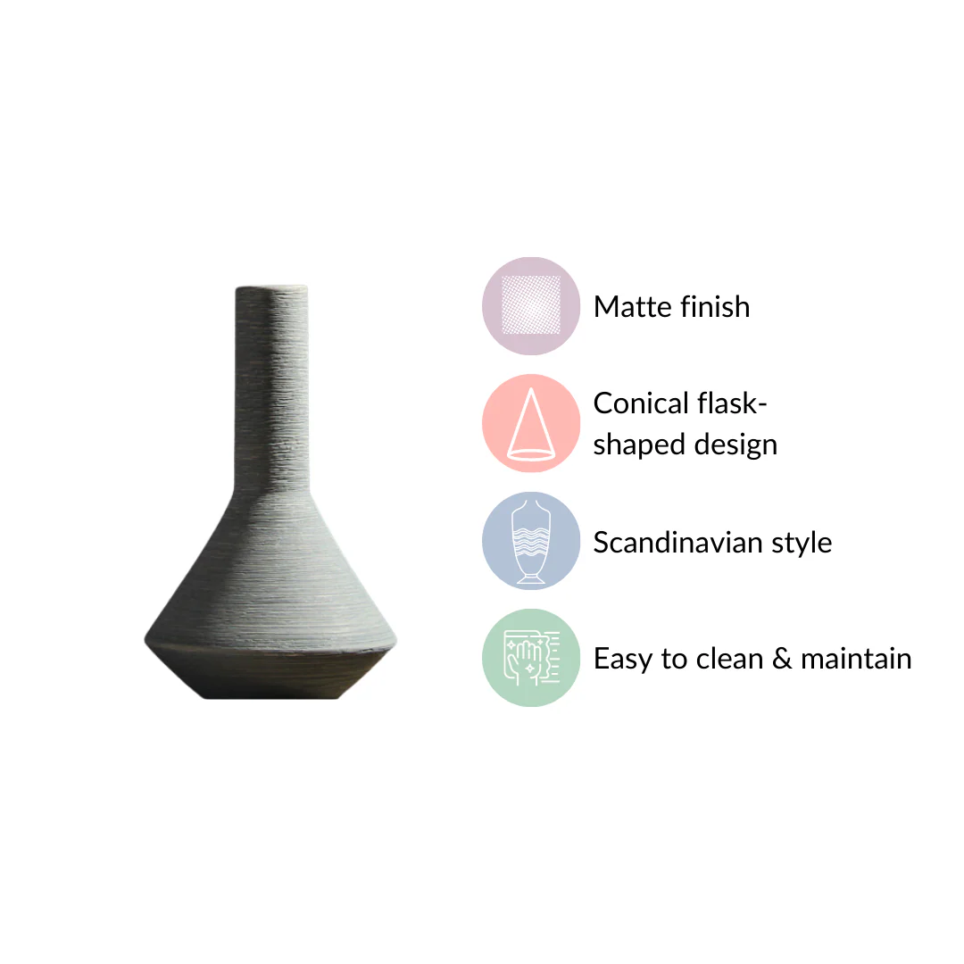 Brushed Texture Scandinavian Vase Blue - Image 6