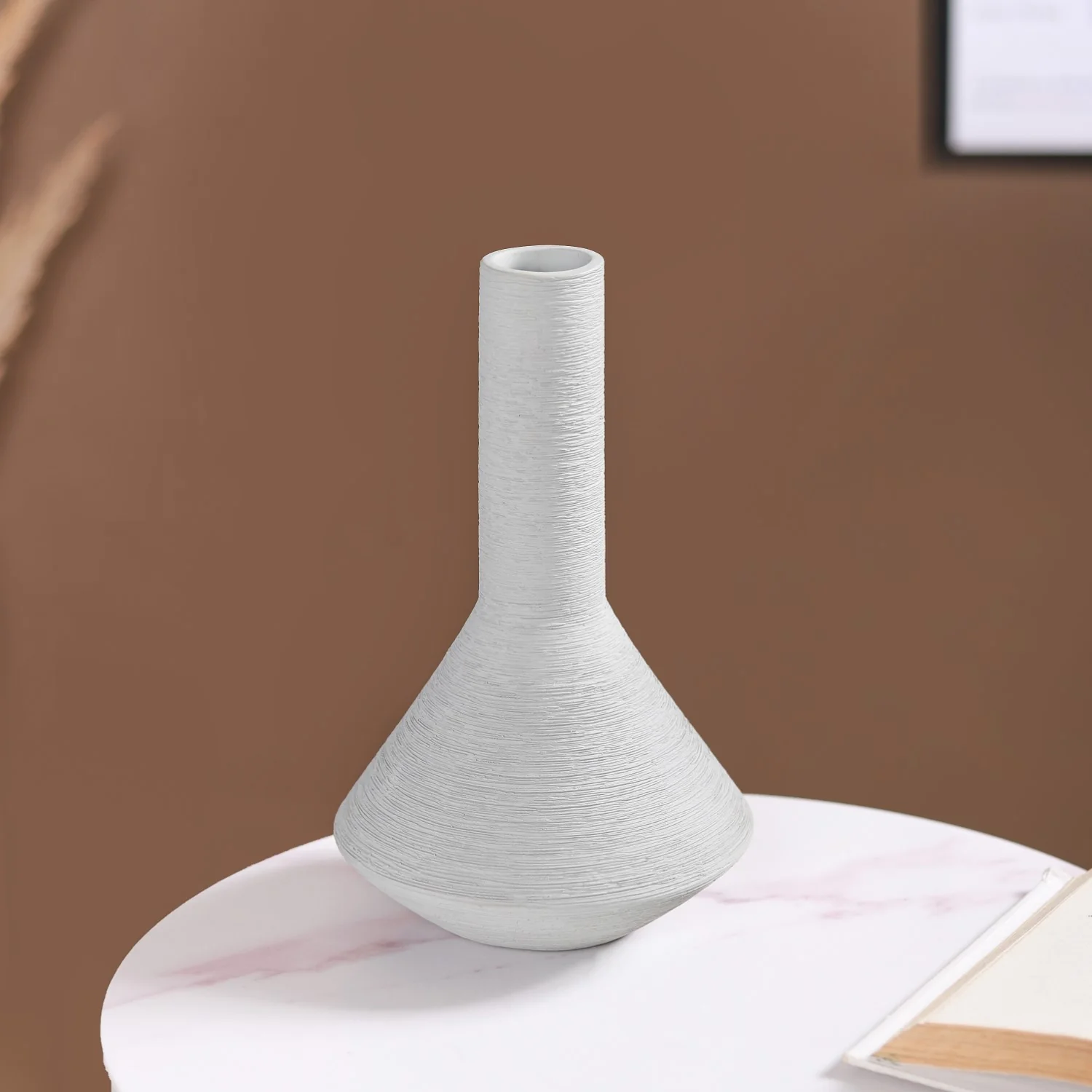 Brushed Texture Scandinavian Vase Grey - Image 7