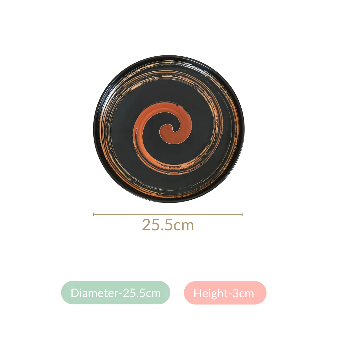 Brushstroke Round Exotic Dinner Plate Set Of 4 10 Inch - Image 6