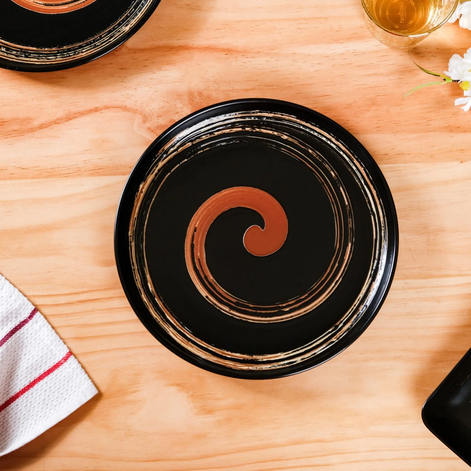 Brushstroke Round Exotic Dinner Plate Set Of 4 10 Inch - Image 7