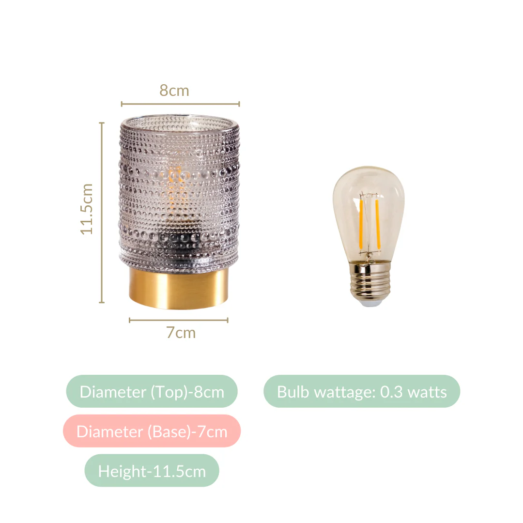 Bubble Glass Cordless Table Lamp With LED Bulb - Image 4