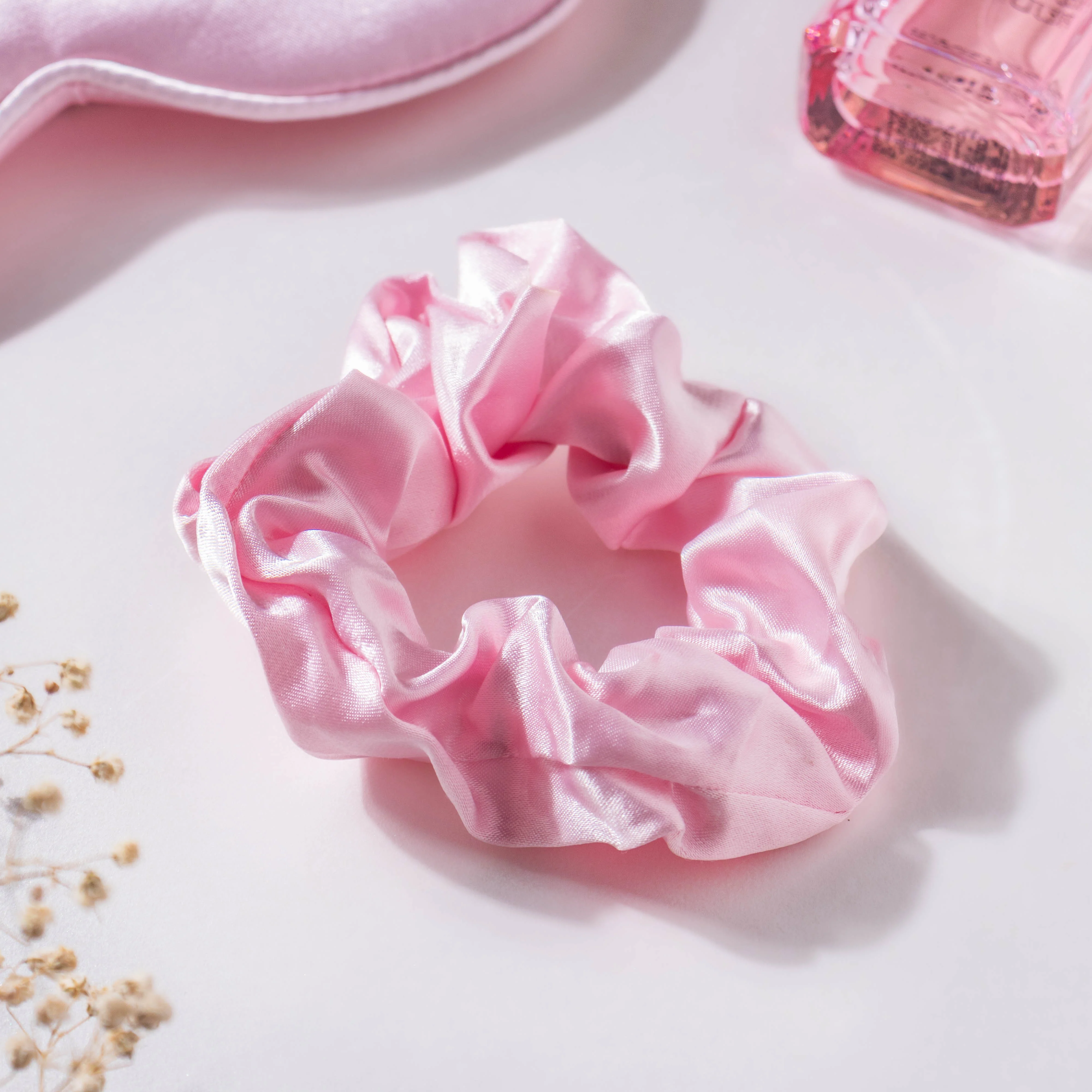 Bubblegum Pink Satin Sleep Care Set of 4 - Image 5