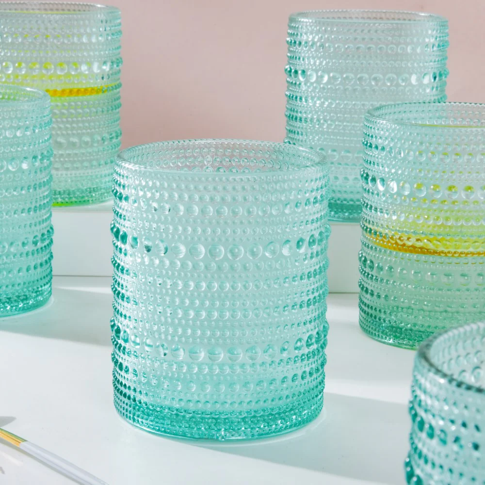 Bubbles Texture Glass Turquoise Set Of 6 250ml - Image 7