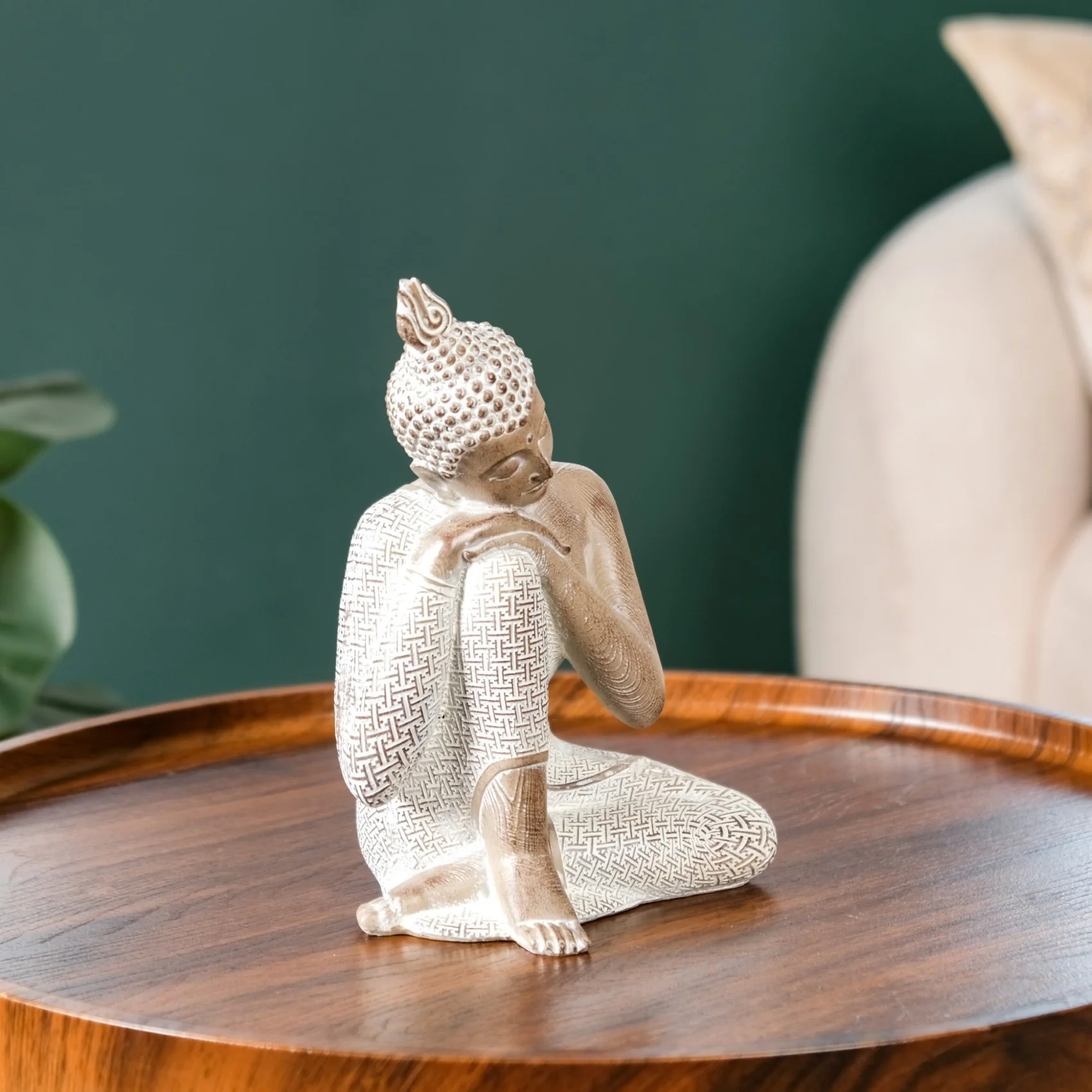 Buddha Idol Showpiece For Home Decor 8 Inch - Image 4
