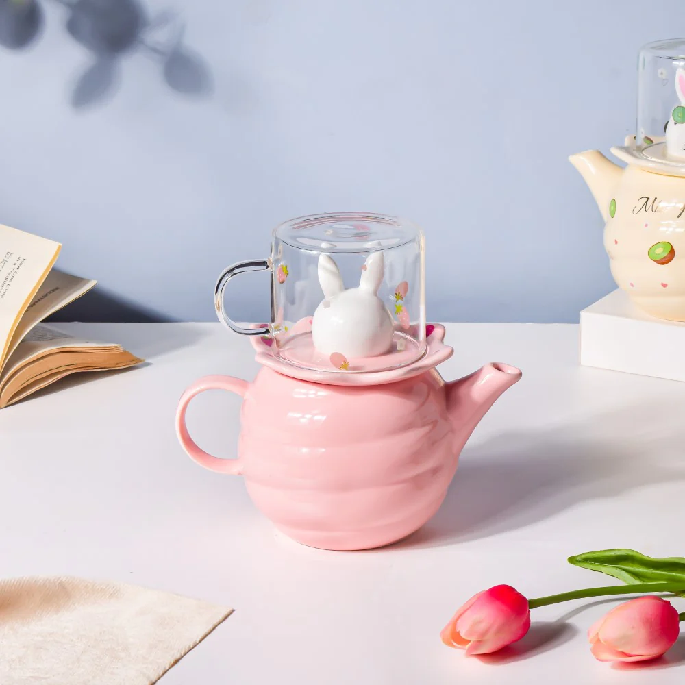 Bunny Tea Cup And Kettle Pink - Image 7
