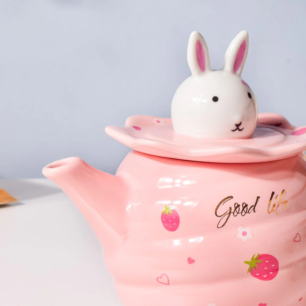 Bunny Tea Cup And Kettle Pink - Image 8