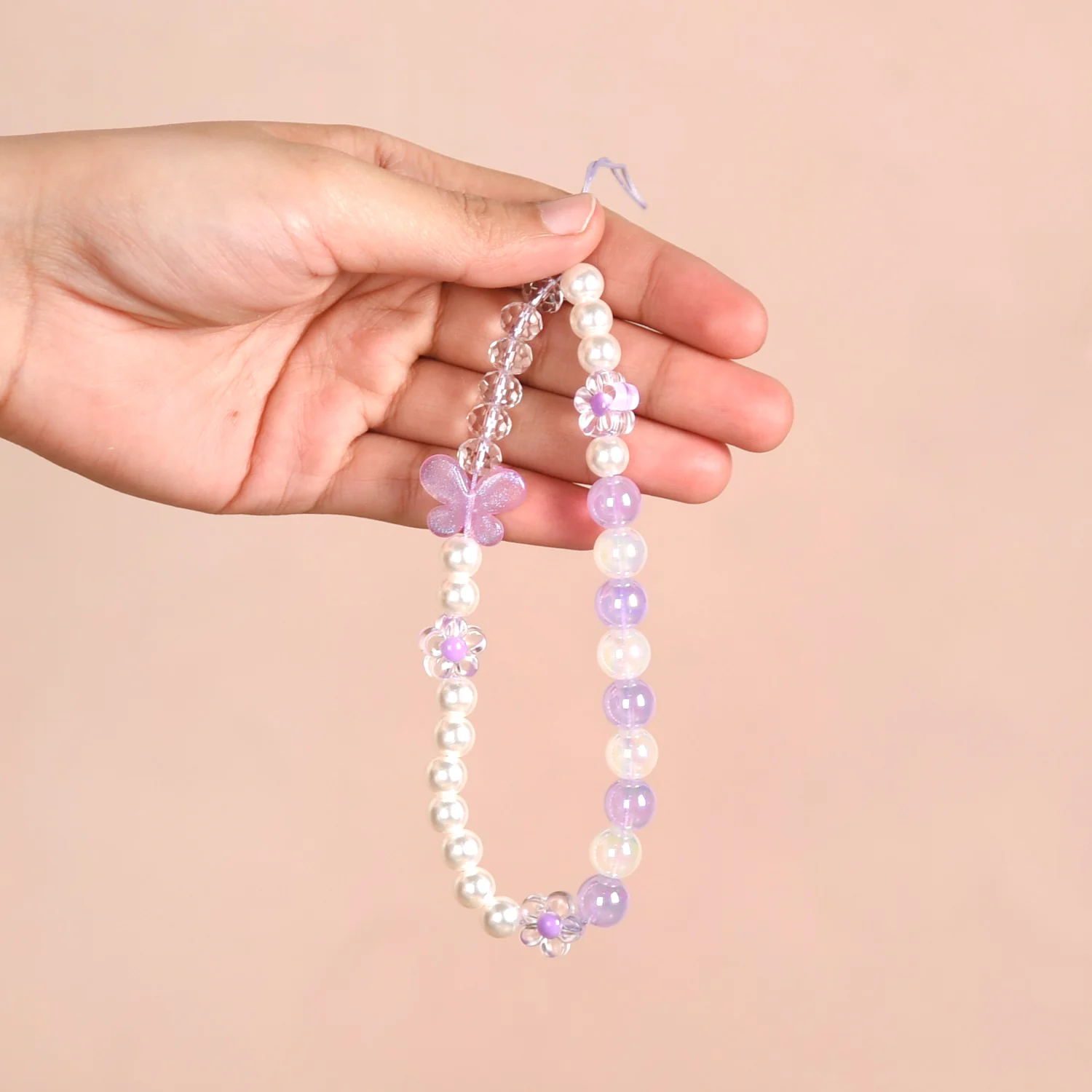 Butterfly Bliss And Pearl Hues Phone Charm Strap - Image 2