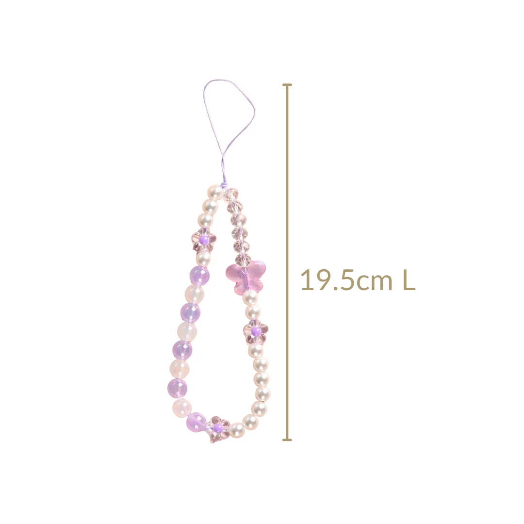 Butterfly Bliss And Pearl Hues Phone Charm Strap - Image 4