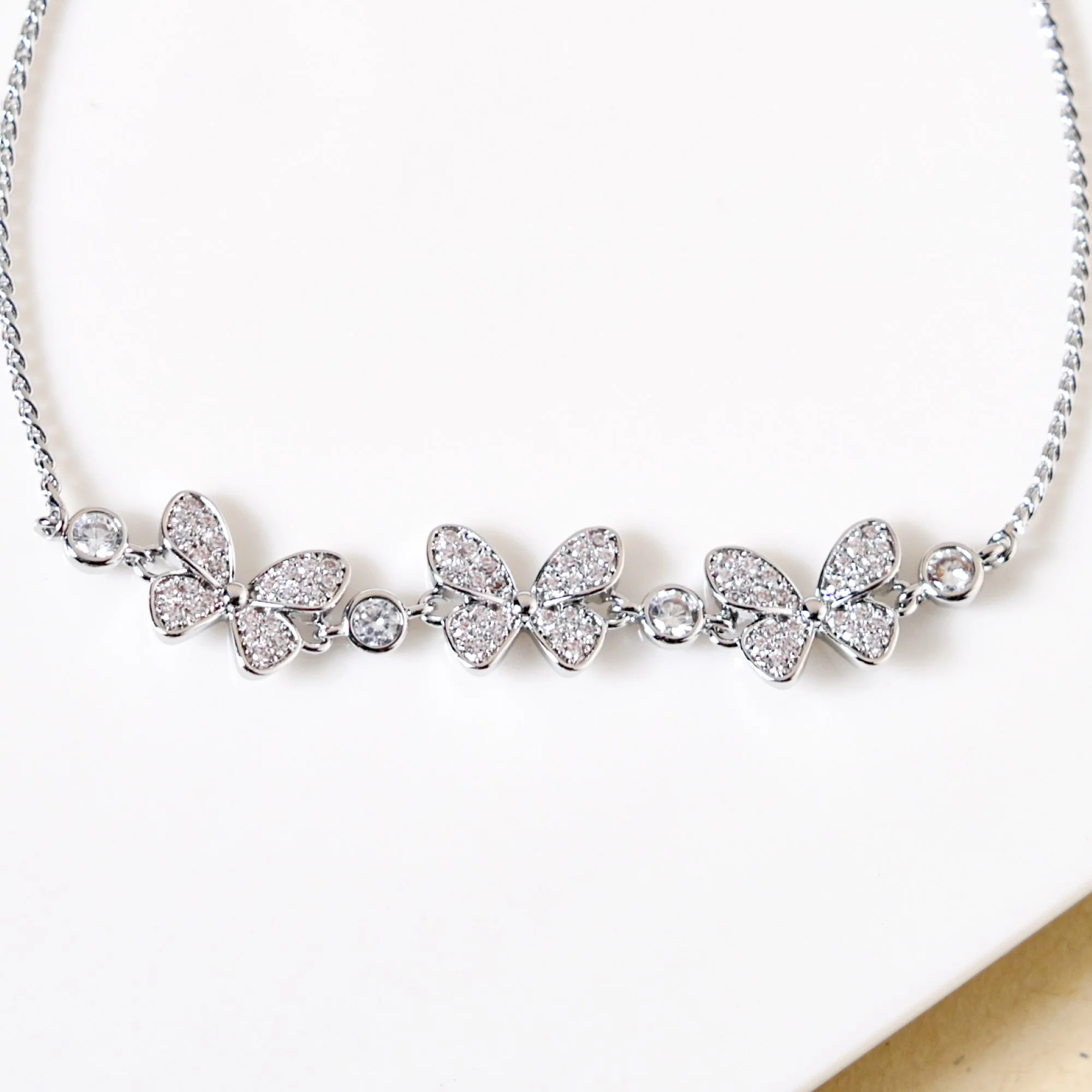 Butterfly Charm Silver Bracelet - Image 5