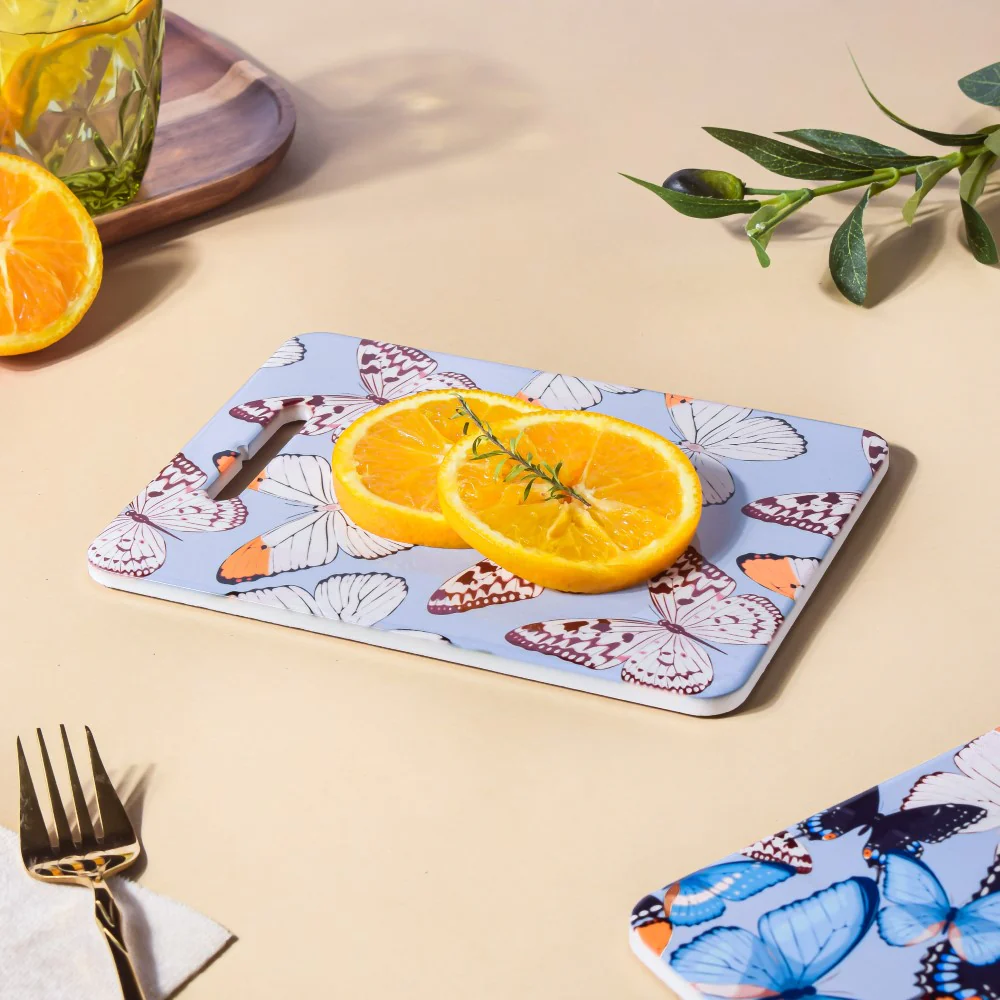 Butterfly Gardenia Platter with Cork Base 7.5 Inch - Image 4