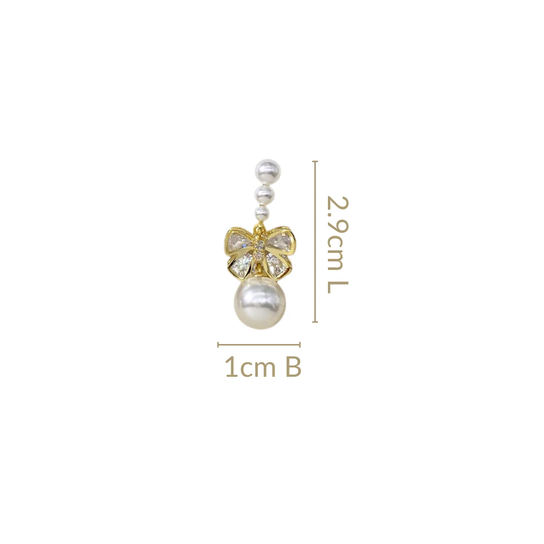 Butterfly Pearl Drop Earrings - Image 3