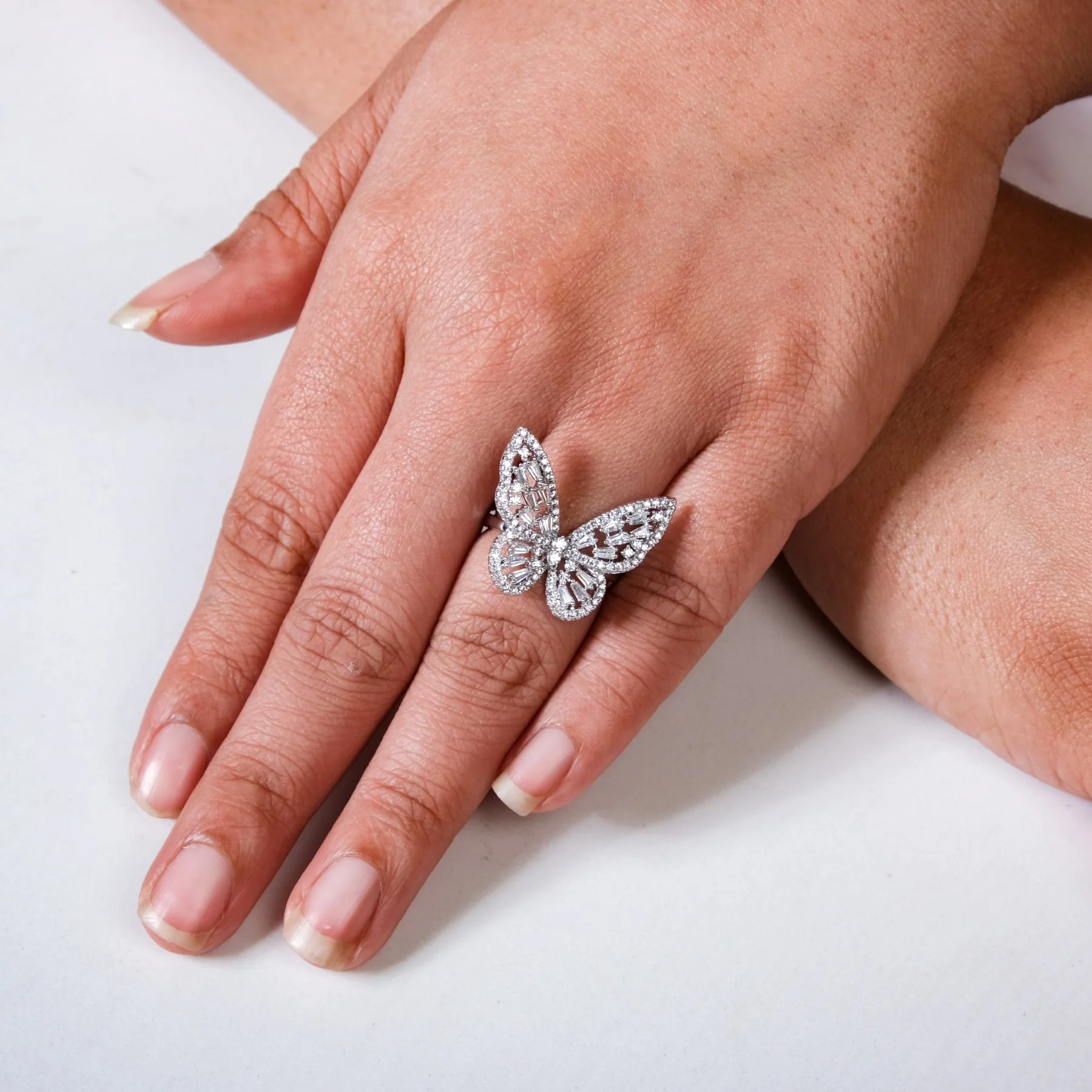 Butterfly Statement Ring Silver - Image 2