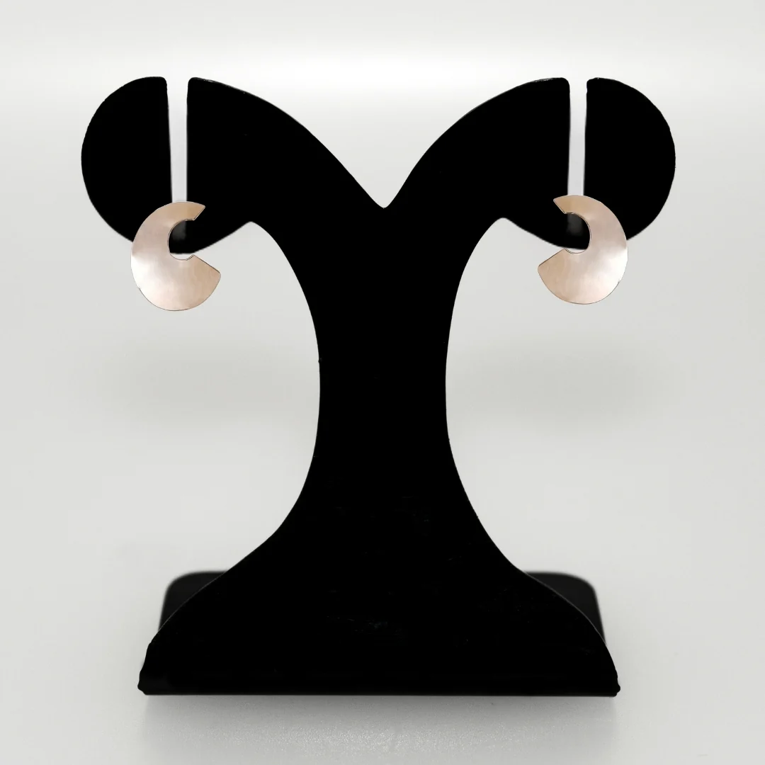 C Spiral Silver Drop Earrings - Image 6