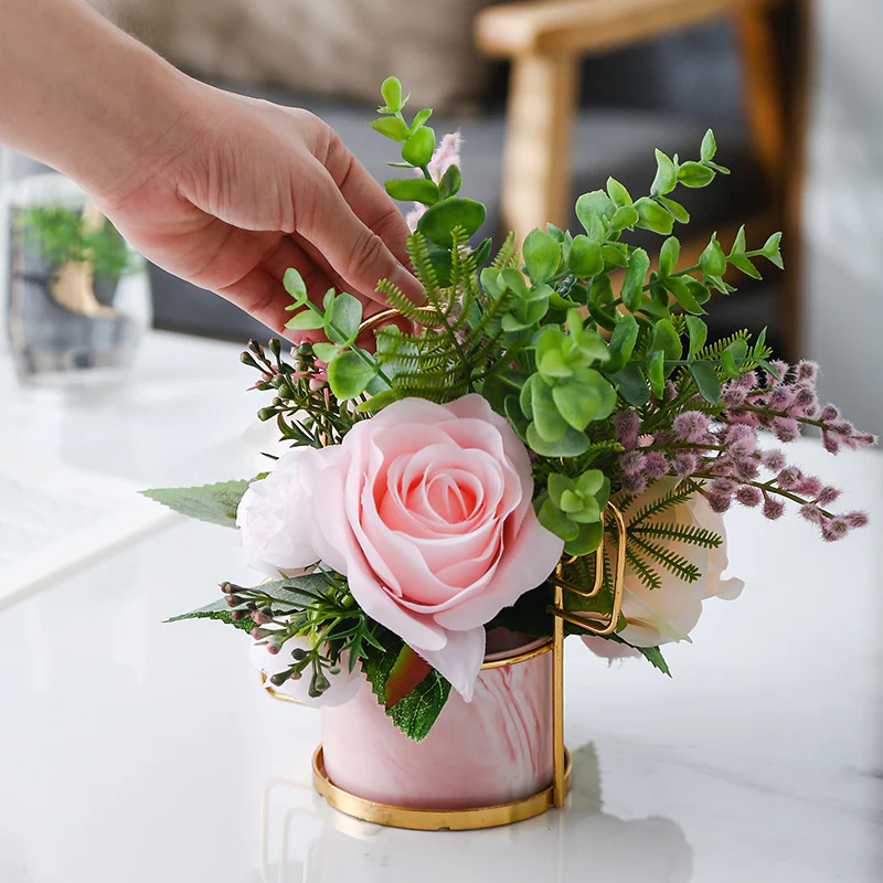 Cacti Frame Marble Ceramic Planter Pink - Image 8