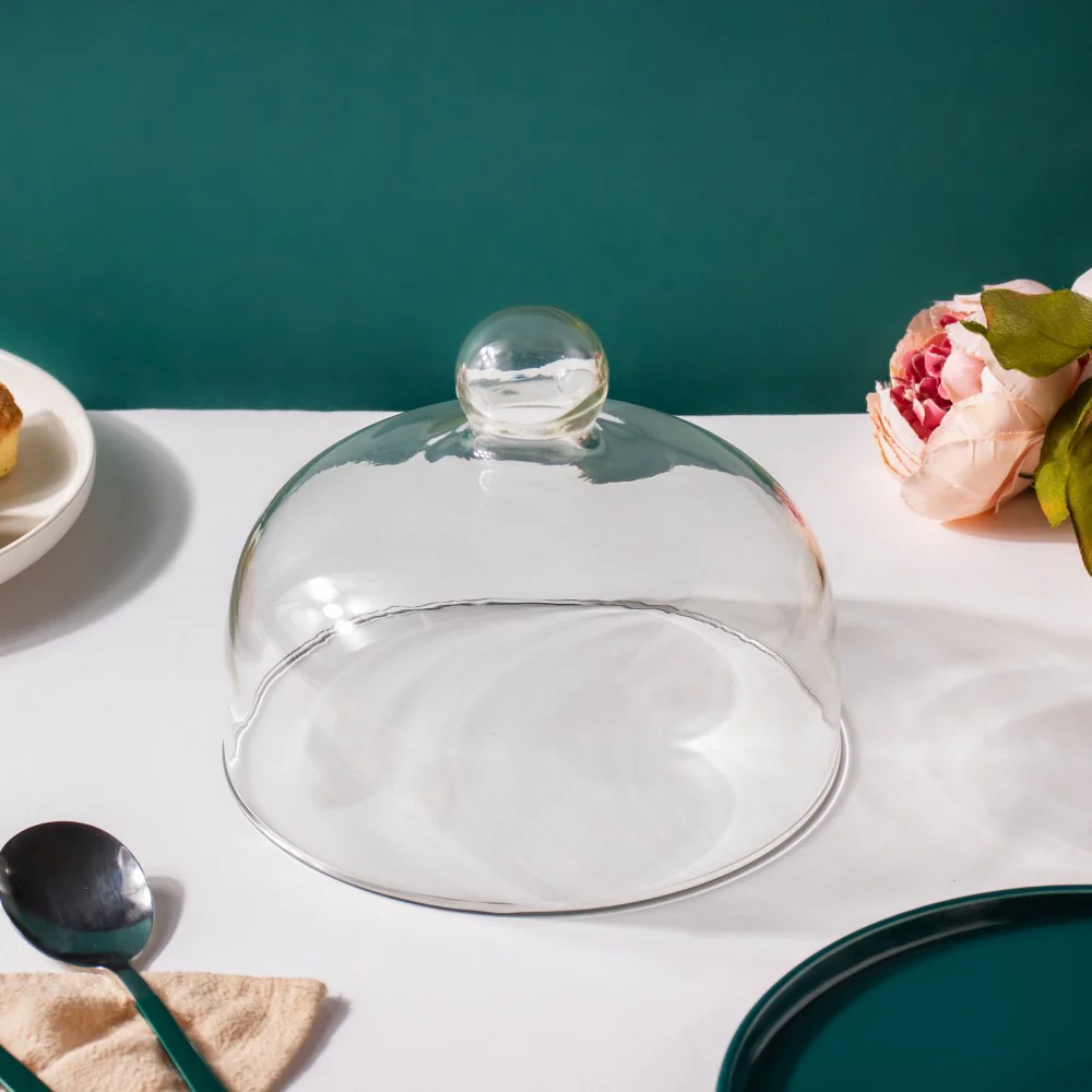 Cake Plate With Cover Green 8.5 Inch - Image 7