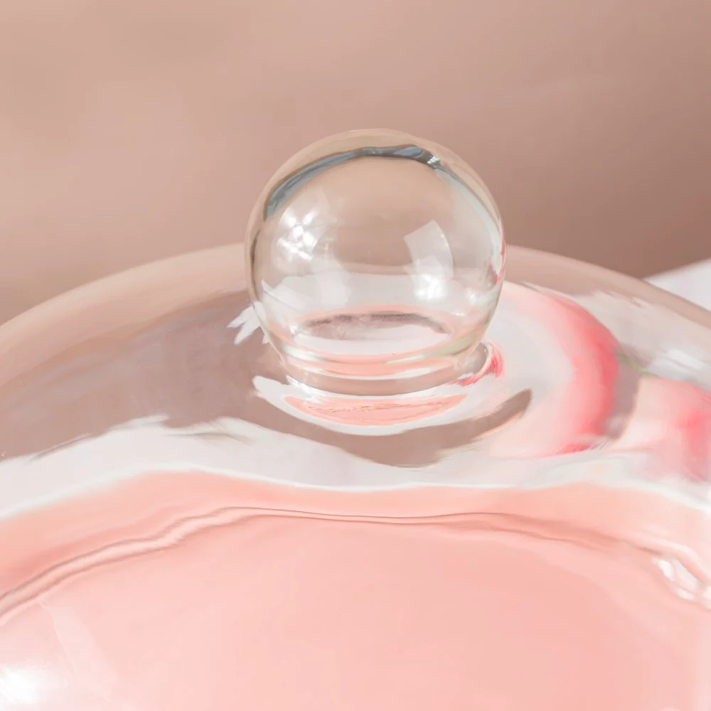Cake Stand With Cloche Pink 9.5 Inch - Image 14