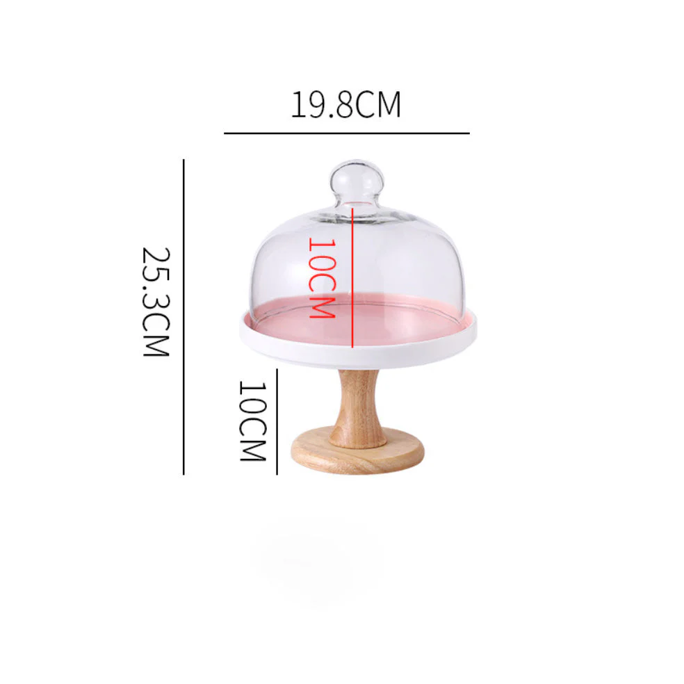 Cake Stand With Cloche Pink 7.5 Inch - Image 10