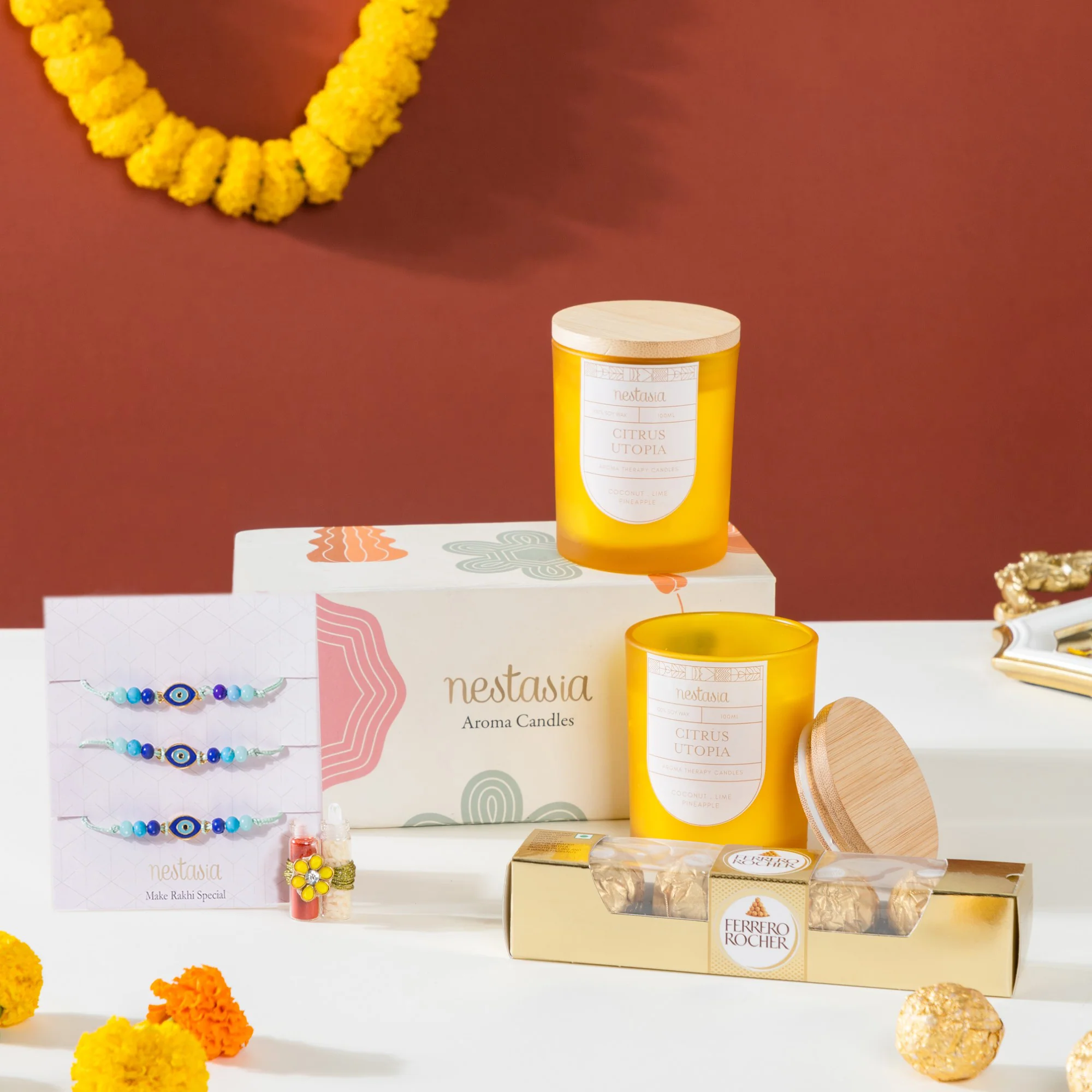 Candle Raksha Bandhan Gift Set Of 4 - Image 2