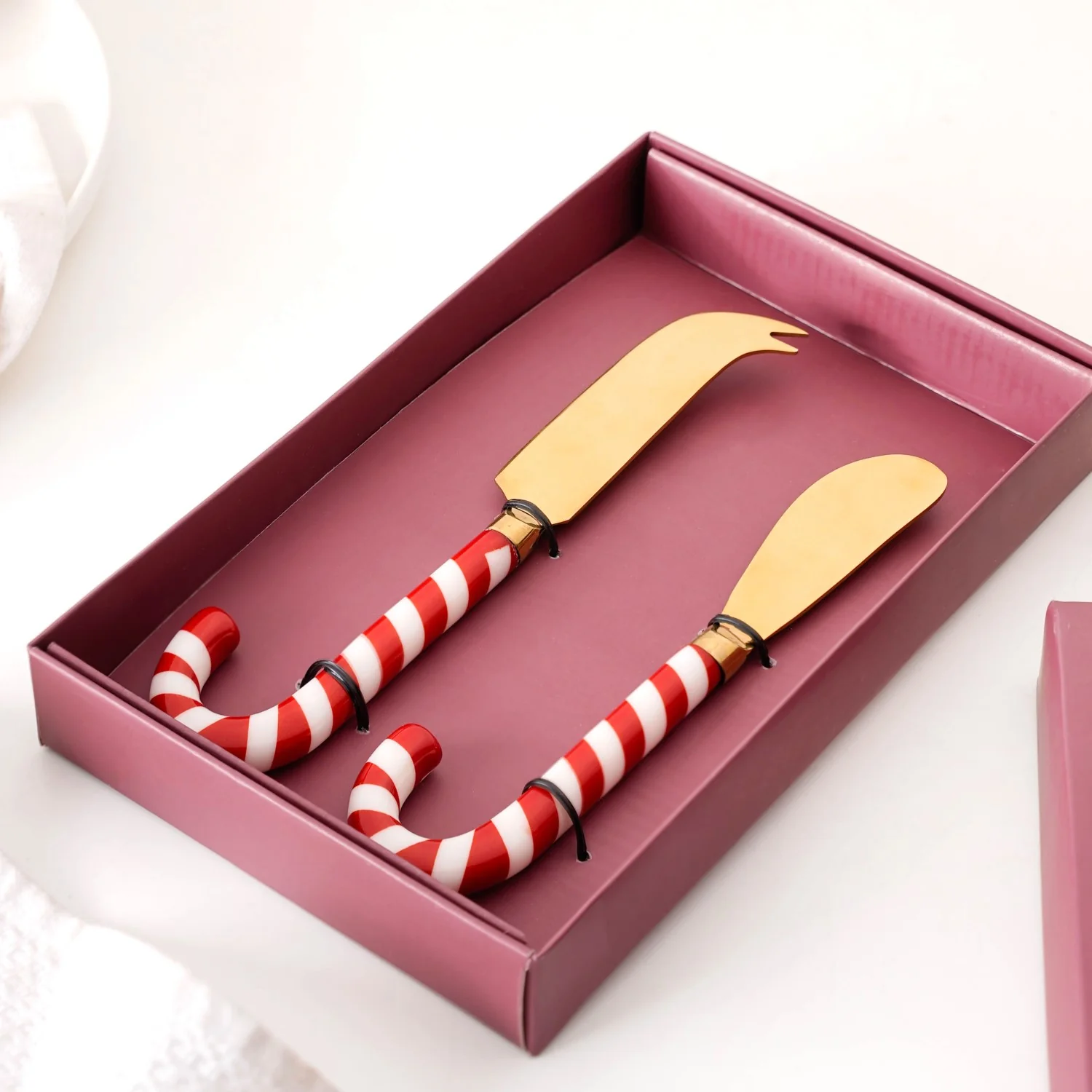 Candy Stick Cheese And Butter Knife Gold Set Of 2 - Image 2