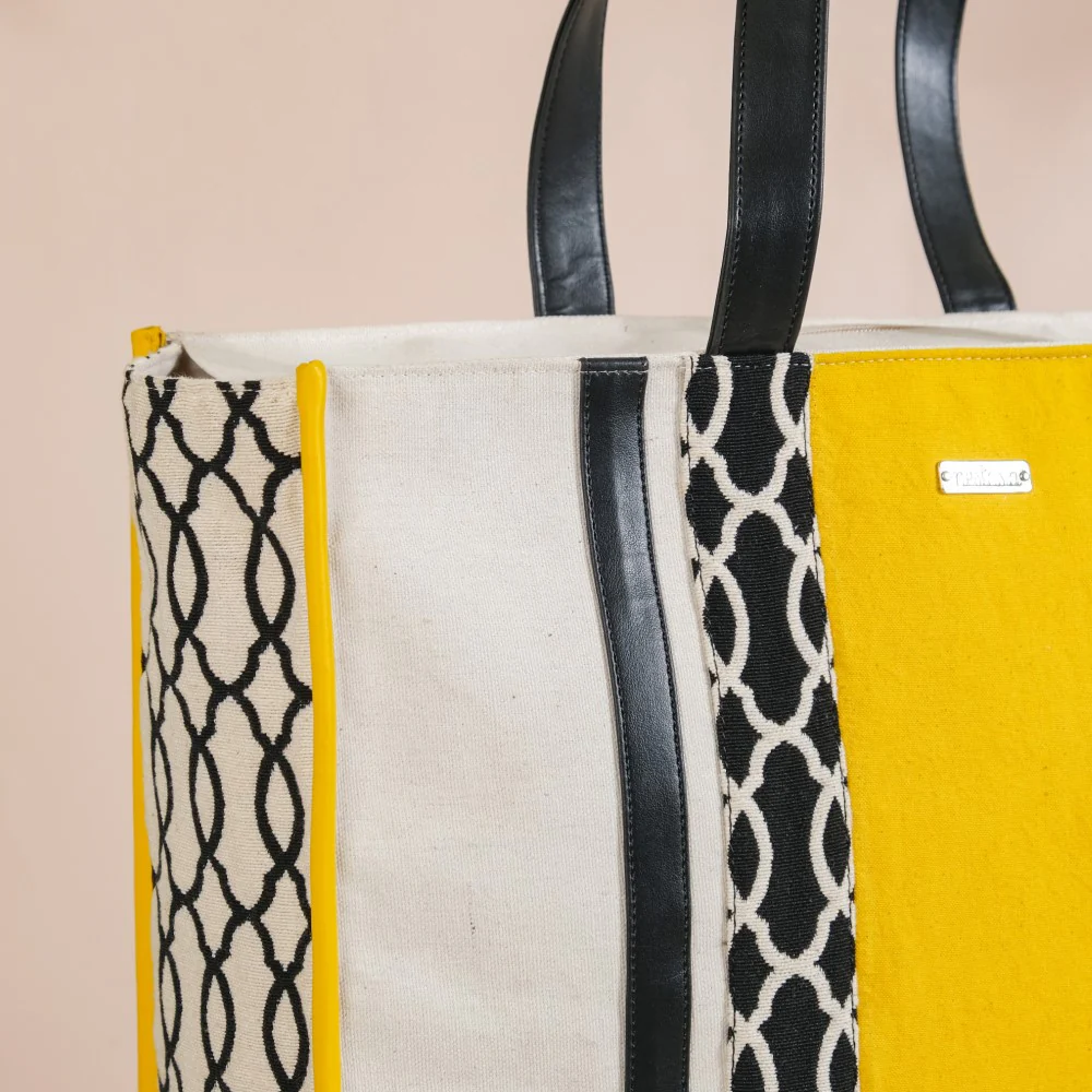 Canvas Cotton Tote Bag Yellow Set Of 2 - Image 10