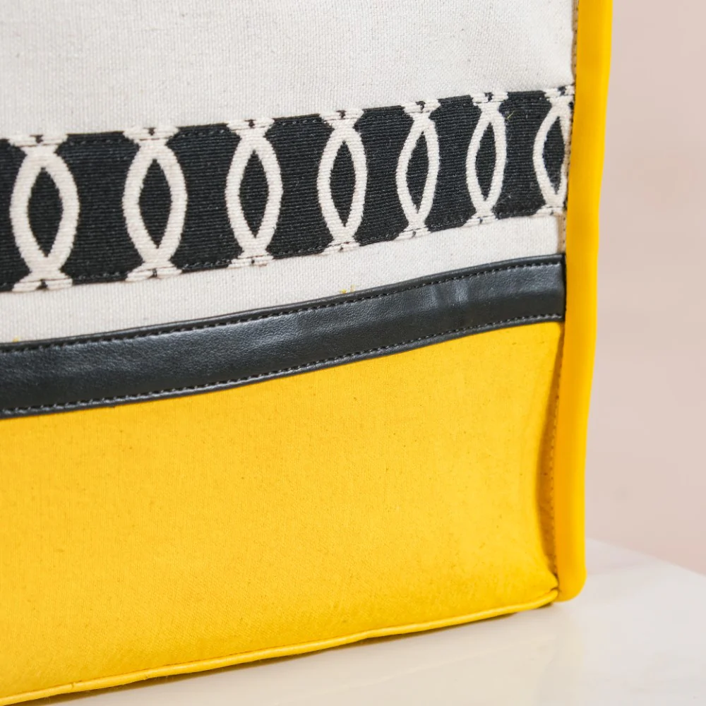 Canvas Cotton Tote Bag Yellow Set Of 2 - Image 12