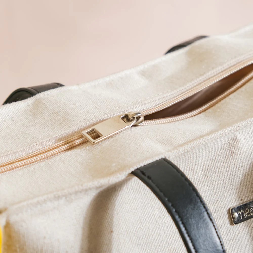 Canvas Cotton Tote Bag Yellow Small 12 x 10 Inch - Image 12