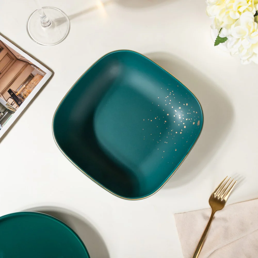 Cara Square Serving Bowl - Midnight Green - Image 6