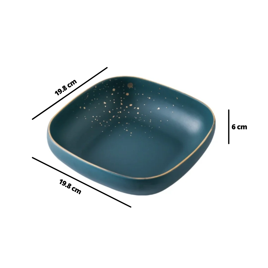 Cara Square Serving Bowl - Midnight Green - Image 9