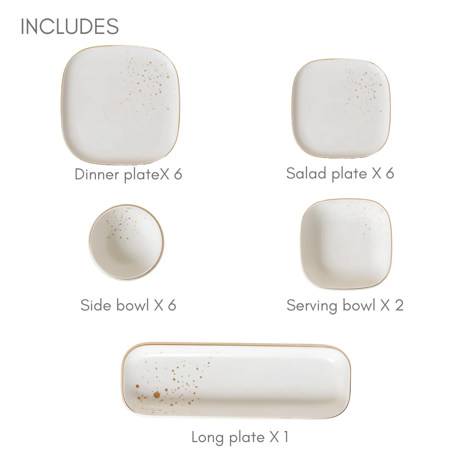 CARA White 21 Piece Dinner Set For 6 - Image 13